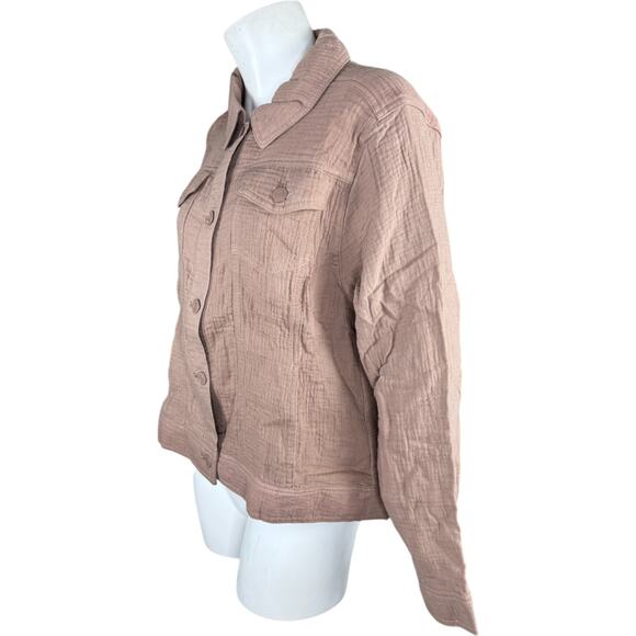 Isaac Mizrahi Live! Bridgehampton Cotton Gauze Jacket Pure Cone 2X NWOT - Picture 9 of 13